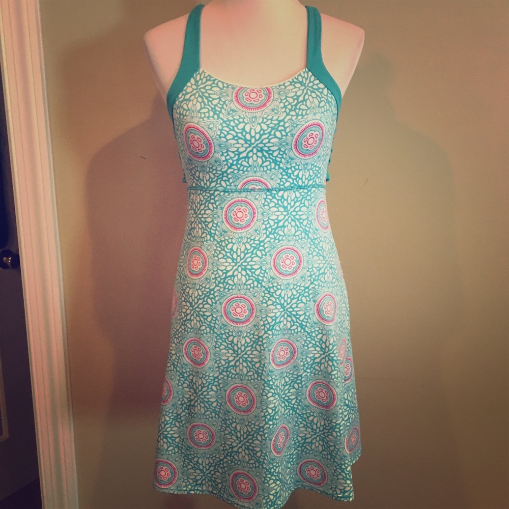 Soybu Dress Size S Teal White Athletic Shelf Bra